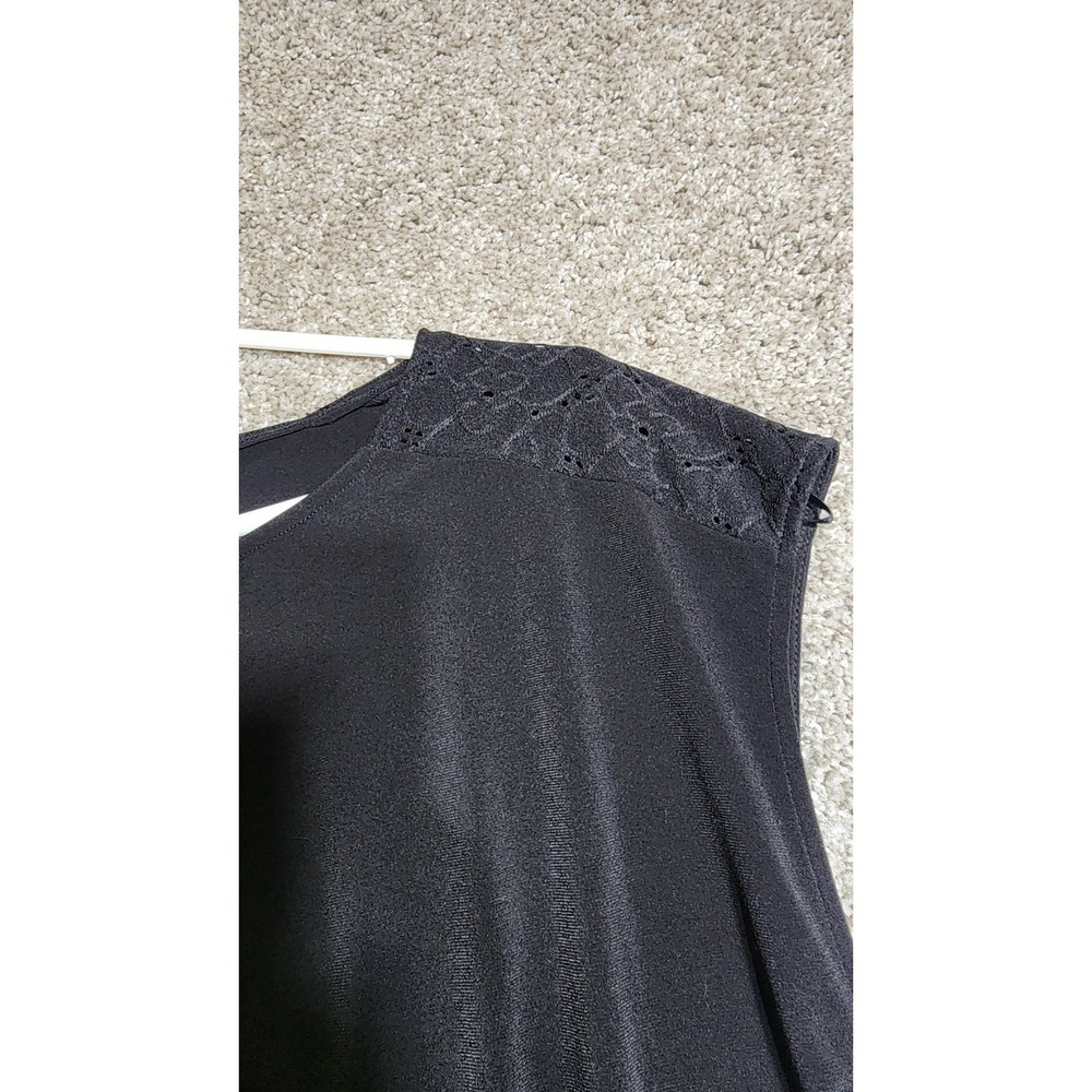 NWT Michael Kors Women's Black Sleeveless Top Smocked Hem Casual Workwear Small - Picture 8 of 13